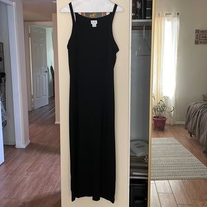 Ann Taylor black long dress polyester/Rayon 50” like new